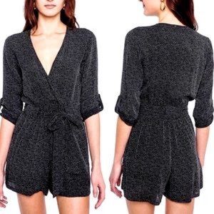 Anthropologie Two Arrows Black Belted Romper